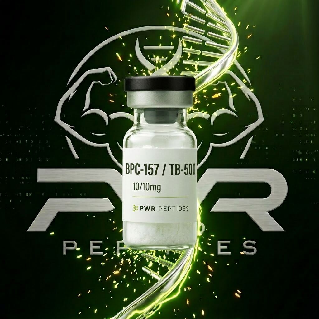Wolverine Blend 20mg research peptide vial — Dual-peptide healing stack for tissue & joint repair. Recovery & Repair category. Pharmaceutical-grade, third-party tested by PWR Peptides.