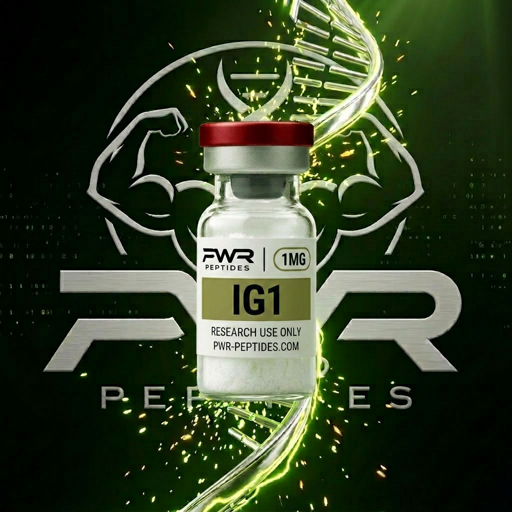 IG1-LR3 1mg research peptide vial — Insulin-like Growth Factor — muscle & recovery. Performance & Recovery category. Pharmaceutical-grade, third-party tested by PWR Peptides.
