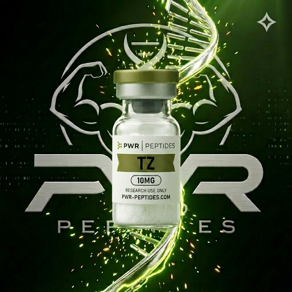 TZ 10mg research peptide vial — Dual-action GLP-1/GIP receptor agonist. Weight Management category. Pharmaceutical-grade, third-party tested by PWR Peptides.